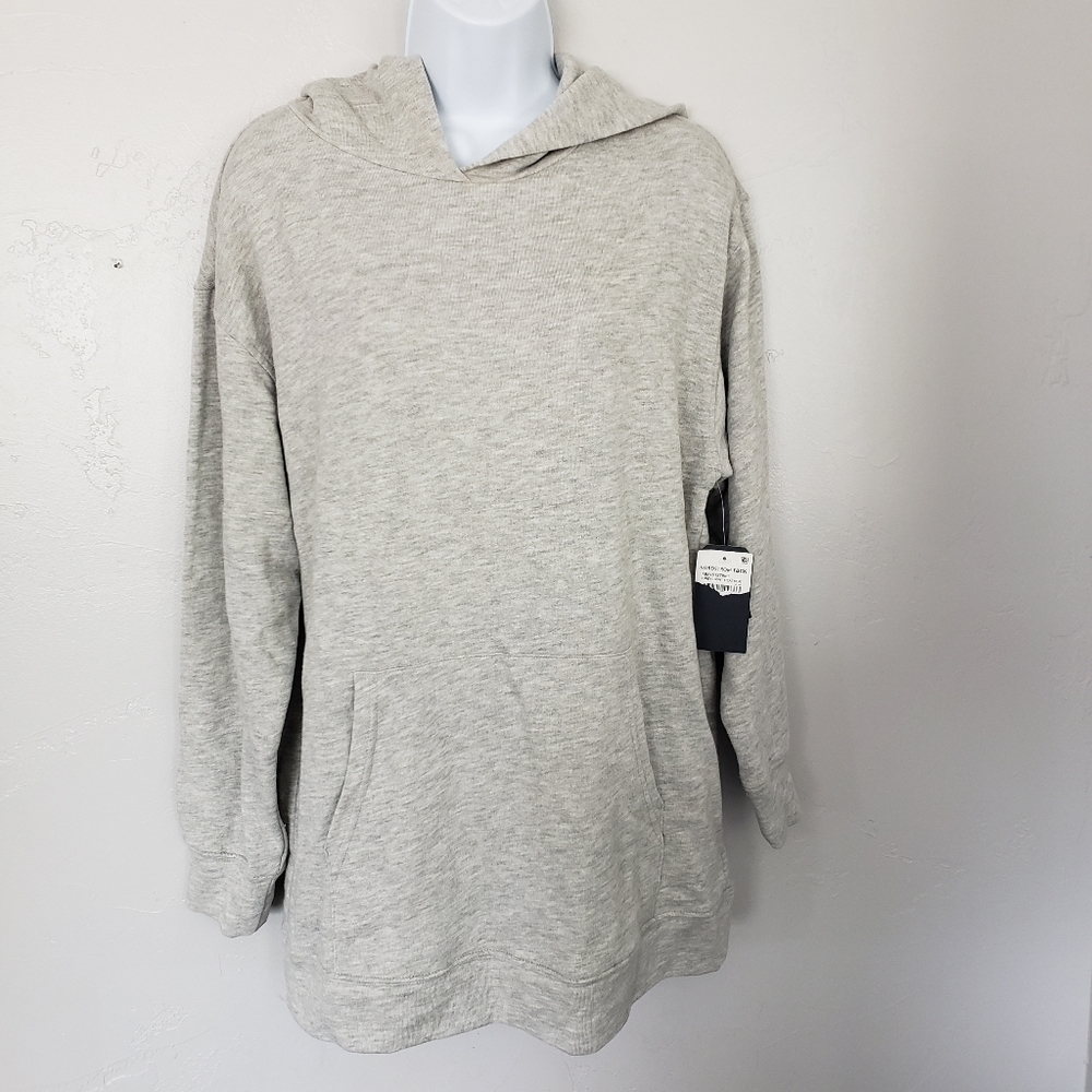 Melrose and Market NWT Women's Small Grey Long Sleeve Hoodie Tunic Sweatshirt